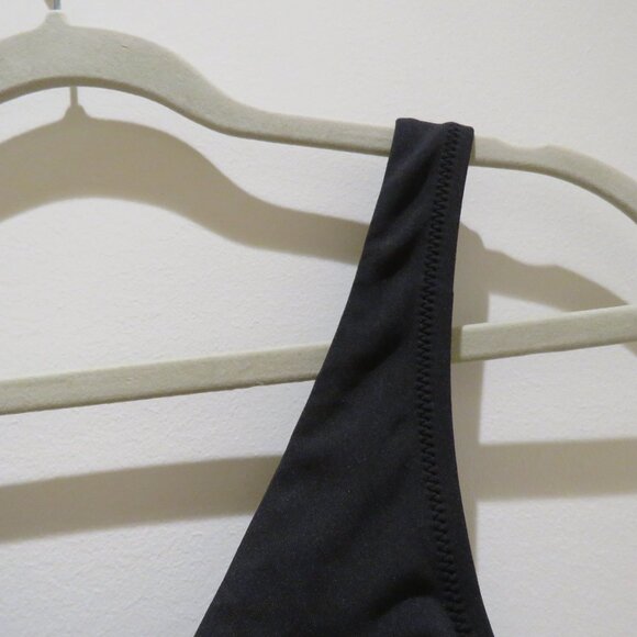ROBIN PICCONE Ava Knot Bikini Top in Black Minimalist Stretch Preppy - Size XS - Picture 5 of 14